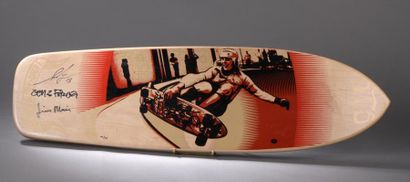 null SHEPARD FAIREY (1970)
Sans titre, 2013
Planche de skate sérigraphiée, signée,...