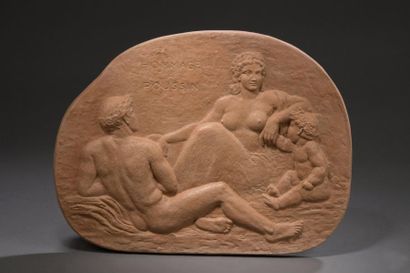 PIERRE BOURET (1897-1972) HOMMAGE A POUSSIN, 1961
Relief, épreuve en terre cuite,...