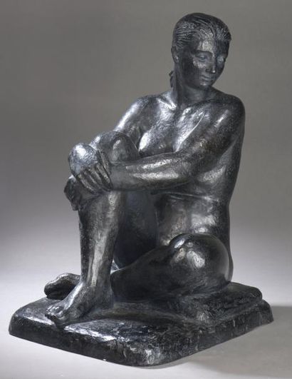 PIERRE BOURET (1897-1972) LA SOURCE, 1953
Épreuve en bronze à patine noire, n°1/5
Fonte...