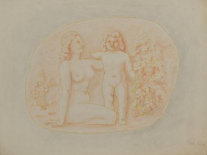 PIERRE BOURET (1897-1972) ÉTUDE POUR LE BAS-RELIEF:
LA MERE ET L'ENFANT, 1935
Dessin...