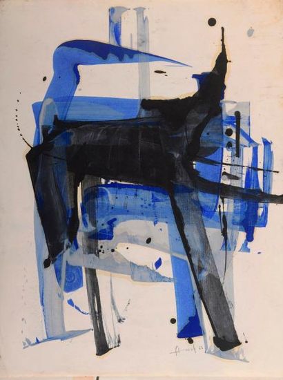 null Walter STRACK (1936)

Composition bleue

Acrylique sur papier.

Signée et datée...