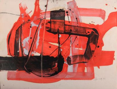 null Walter STRACK (1936)

Composition rouge, 1963

Acrylique sur papier.

Signée...
