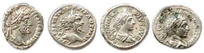 null Lot de QUATRE DENIERS ROMAINS en argent :Commode (177-192), Septime Sévère (193-211),...