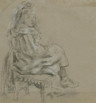 null Attribué à Louis Georges PARADIS (1797- ?)
Étude de petite fille assise
Pierre...