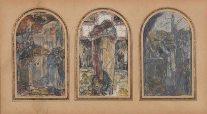 null Georges DESVALLIERES (1861-1950)
Études pour les vitraux de la chapelle de l’Ossuaire...