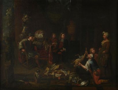 null Jan Joseph HOREMANS (Anvers 1714-1790)
Le don des paysans
Toile.
Signé en bas...