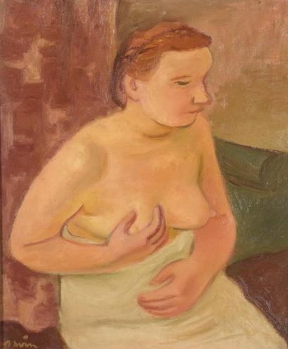 null Maurice SAVIN (1894-1973)
Torse de femme, 1942
Huile sur toile, signée en bas...