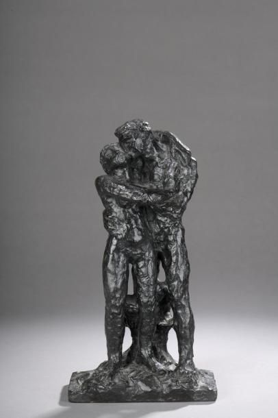 null CAZAUX Édouard (1889-1974) 


	« Le baiser ». Épreuve en bronze à patine noire,...