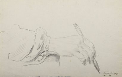 null PROSPER (actif vers 1792)


Étude de main tenant un crayon


Crayon noir.


27...