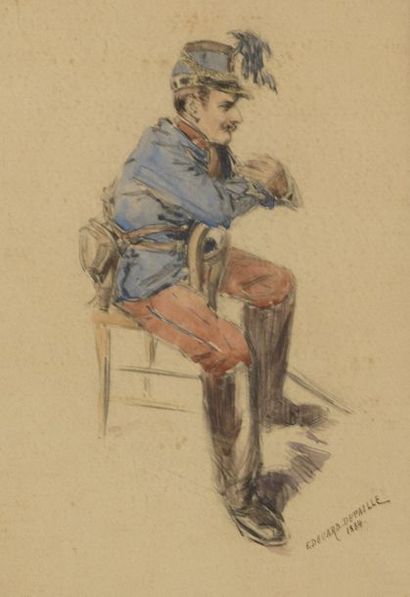 null Edouard DETAILLE (1848-1912)


Le Hussard


Aquarelle sur traits de crayon.


Signée...