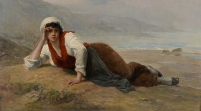 null François FEYEN--PERRIN (1826-1885)


Jeune Bretonne étendue en bord de mer


Huile...