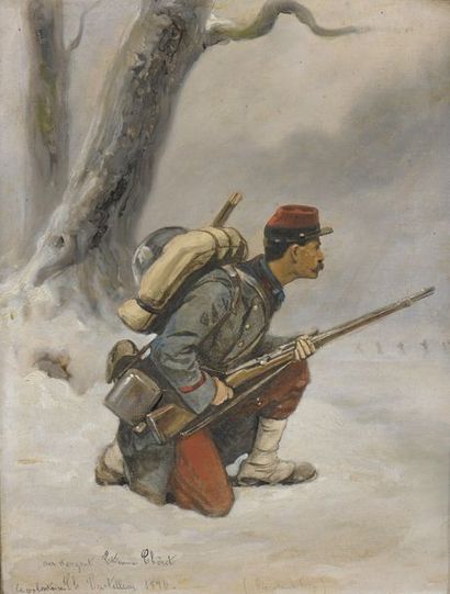 null Charles CASTELLANI (1838-1916).


Soldat de l’hiver 1870


Huile sur toile.


Signée,...