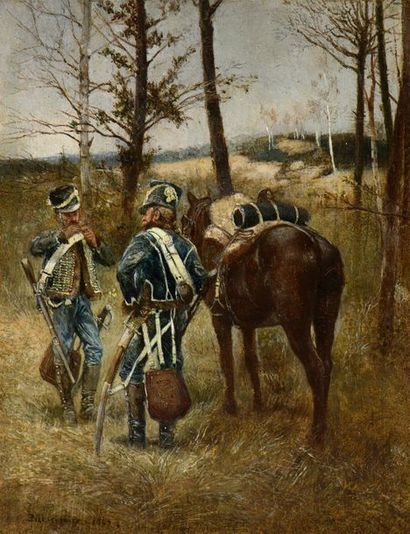 null Ernest MEISSONIER (Lyon 1815 - Paris 1891)


Deux hussards près d’un cheval...
