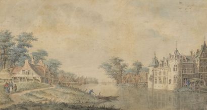 null Dirk VERRIJK (Haarlem 1734-La Haye 1786)


Paysage au château le long d’une...