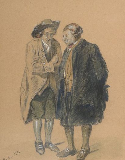 null Jean-Baptiste MADOU (Bruxelles 1796-1877)


Deux hommes en conversation


Plume...