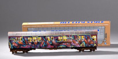  SONIC (1961) Sans titre Aérosol et marqueur sur maquette de train de NYC Signée...