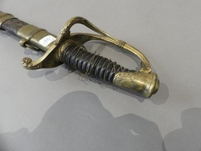 null Sabre d'officier d'infanterie modèle 1821, garde en laiton doré ; lame polie...