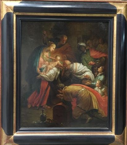 null Italie du Nord, XVIIIème siècle 
Adoration des rois Mages
Huile sur toile
Restaurée...