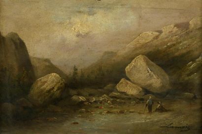 LAMOIS (XIXe siècle)
Paysage des Pyrénées
Huile...