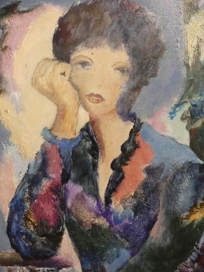 null Robert G. SCHMIDT (1923)
La Dame brune
Huile sur toile, titrée et signée au...