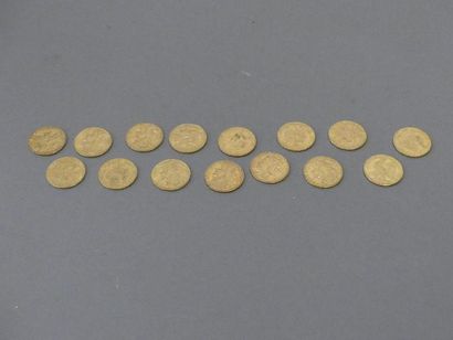 15 pièces en or 20 françs, type Marianne
1900,1901,1902,1904,...