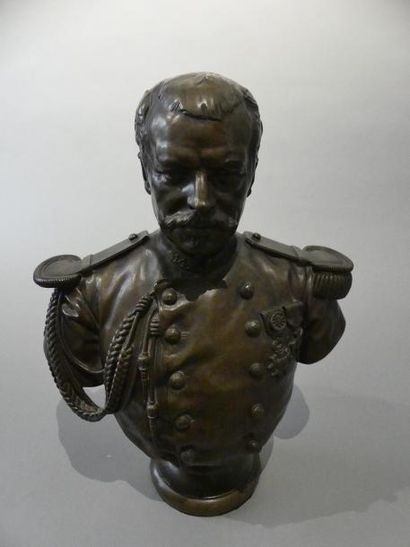 null D'après Louis ERNEST BARRIAS (1841-1905)
Buste d'Auguste Heriot
Epreuve en bronze,...