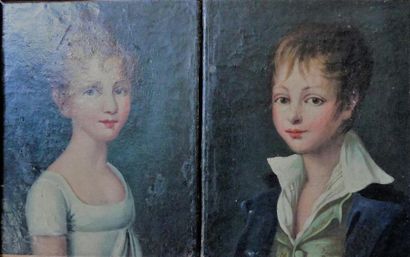 null Ecole Française du XIXè siècle
Portraits d'enfant
Deux huiles sur toile.
27...