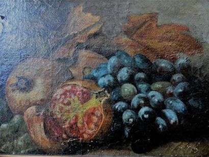 Ecole du XIXè siècle
Nature morte aux raisins
Huile...