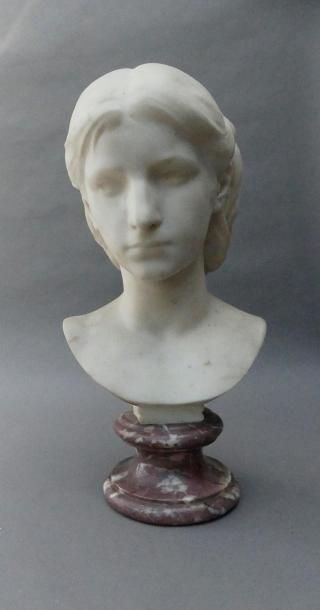 null Charles Pierre VAN DER STAPPEN (1843-1910)
Buste de femme
Marbre blanc signé,...