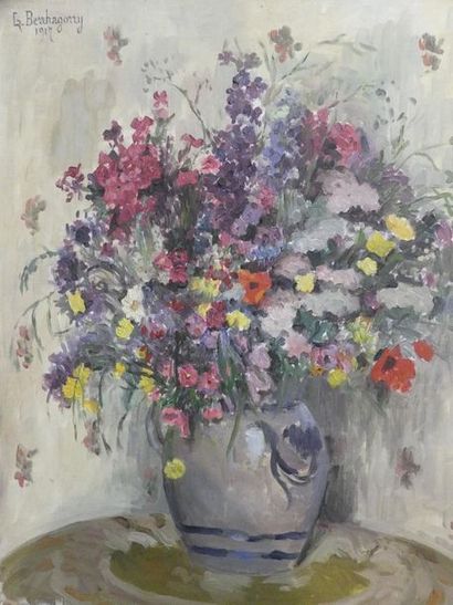 null +LOT 116+Gabrielle BERRHAGORRY-SUAIR (1873-?)
Nature morte au bouquet de fleurs
Huile...
