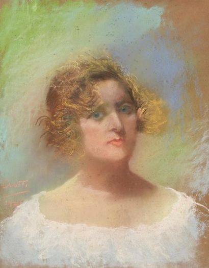 null CROTTI
Portrait de femme
Pastel sur papier.
Signé et daté 1921 bas gauche.
50...