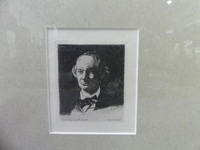  D'après Édouard MANET
Portrait de Baudelaire
Eau-forte, Edouard Manet ,,,signée... Gazette Drouot