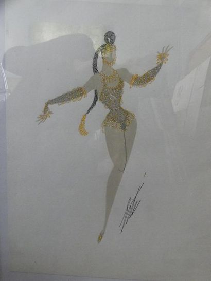 null ERTÉ (1892-1990)
Projet de costume
Aquarelle sur papier, signé
35,5 x 25 cm
