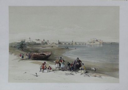 null D'après David ROBERTS (1796 -1864)
L'ancien lac de Sidon, 28 avril 1839
Lithographie...