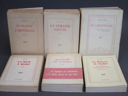 null Aragon, Louis. - Ensemble de 11 ouvrages brochés, édités à Paris, chez Gallimard,...