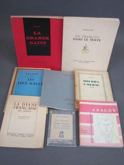 null Aragon, Louis. - Ensemble de 13 ouvrages :
1/ - La grande gaïté. Paris, Gallimard,...