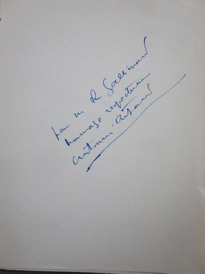 null +lot 65+Artaud, Antonin. - Correspondance avec Jacques Rivière. Paris, NRF,...