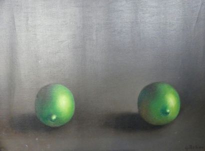 null G.ROHNER (1913-1999)
Deux citrons verts
Huile sur toile, signée en bas à droite.
52...