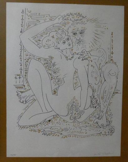 null D'après André MASSON (1896-1987)
La belle et la bête, circa 1960
Lithographie...