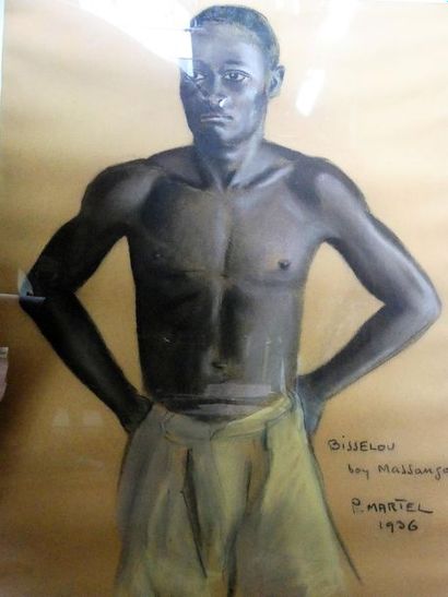 null P. MARTEL
Africain
Pastel sur papier, signé et daté 1936
60 x 46 cm