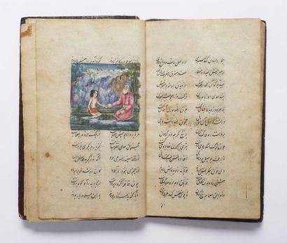null KHAMSE DE NIZAMI - MANUSCRIT POÉTIQUE, ART QAJAR, 19e SIÈCLE 
Manuscrit persan...