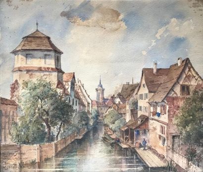 null Jean-Jacques WALTZ dit HANSI (1873-1951)
Vue de Colmar
Aquarelle signée, située,...