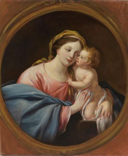 null D'après Simon VOUET (1590-1649)
Vierge à l'enfant
Huile sur toile.
Signée A....