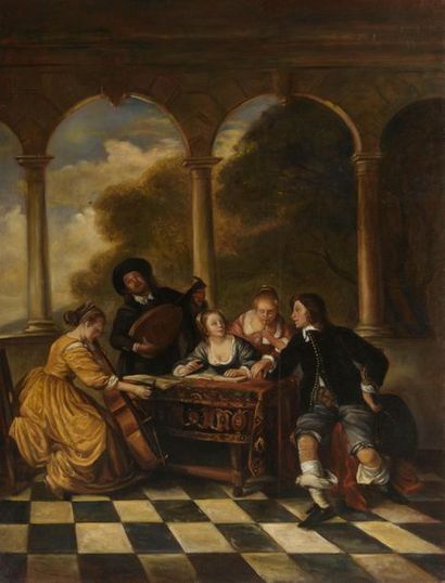 null D'après Jacob VAN LOO (c.1614-1670)
Groupe de musiciens
Huile sur toile.
84...