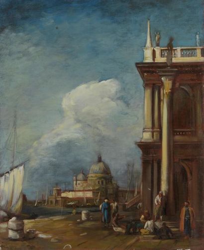 null D'après Giovanni Antonio Canal dit CANALETTO (1697-1768)
Piazzetta vers Santa...