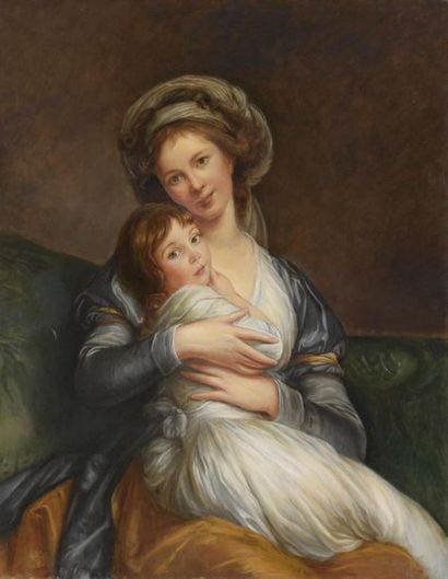 null D'après Elisabeth VIGEE-LEBRUN (1755 - 1842)
Mme Vigée le Brun et sa fille,...