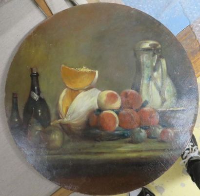 null D'après Jean-Baptiste CHARDIN (1699-1779)
Nature morte aux melons, poires, pêches...