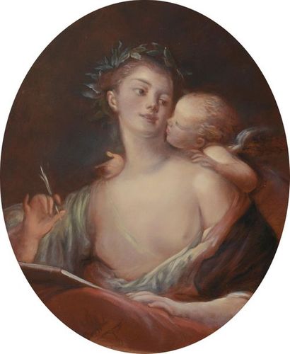null D'après Jean-Honoré FRAGONARD (1732-1806)
Sapho inspirée par l’Amour
Huile sur...