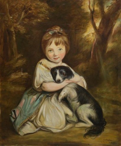 null D'après Joshua REYNOLDS (1723-1792)
Miss Jane Bowles
Huile sur toile.
61 x 50...