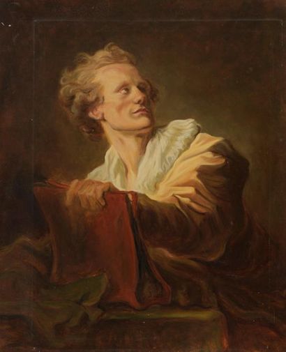 null D'après Jean-Honoré FRAGONARD (1732-1806)
Portrait d'un jeune artiste
Huile...